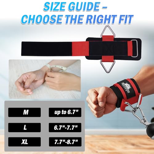 Lights Mountain 1 Pair Adjustable Wrist Cuffs Neoprene Padded Straps for Cable Machines Strength Training Equipment - Image 2