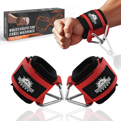 Lights Mountain 1 Pair Adjustable Wrist Cuffs Neoprene Padded Straps for Cable Machines Strength Training Equipment - Image 1