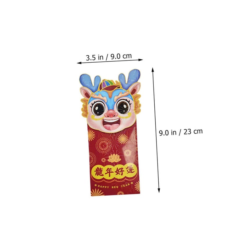 12 Pcs Chinese Red Envelopes For Year Dragon Lucky Money Bags Spring Festival - Image 3