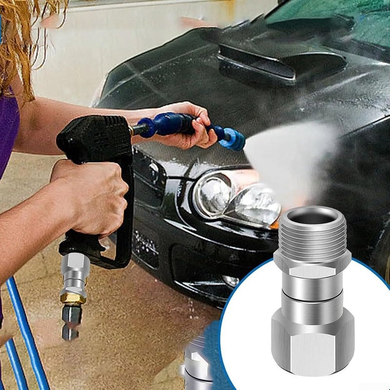 M22 15MM High Pressure Washer Swivel Connector 360 Degree Rotary Anti Tangle Design - Image 5