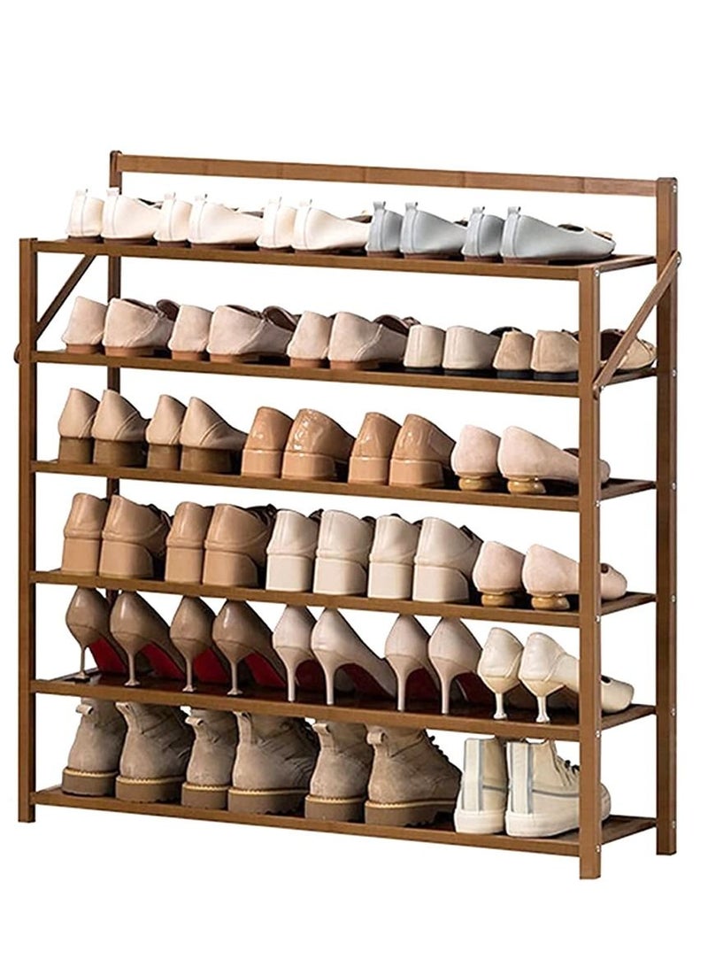 Generic FFD Wooden Shoe Rack Bamboo Shoes Cabinet Free Standing Entryway Shoe Tower Shelf Multi Function Storage Organizer Boots Storage Shelf Home Furniture Modern House Office Stand - Image 2