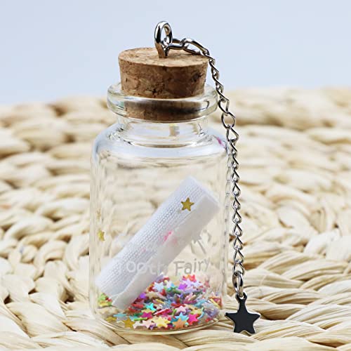free-space Tooth Fairy Letter with Keepsake Box Tooth Lost Memorial Bottle Gift Boy or Girl Shiny Star with Message Cloth (Bottle) - Image 4