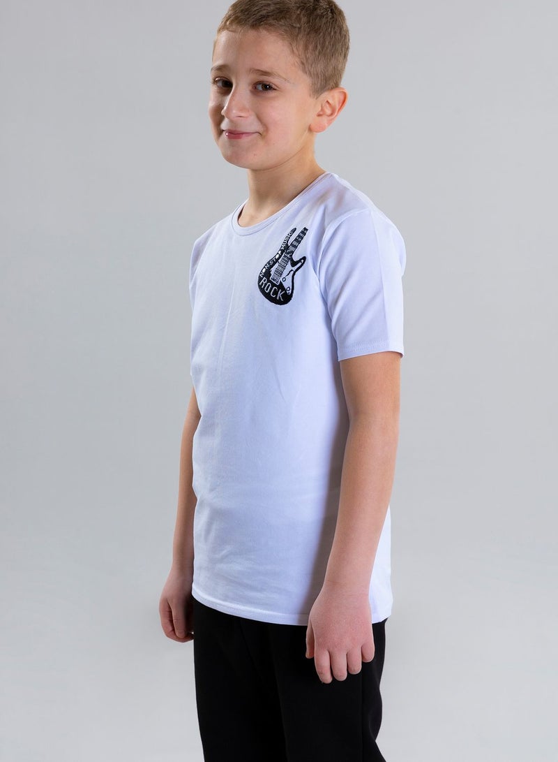 Pear Concept Kids Guitar Embroidered T-Shirt  - Image 3