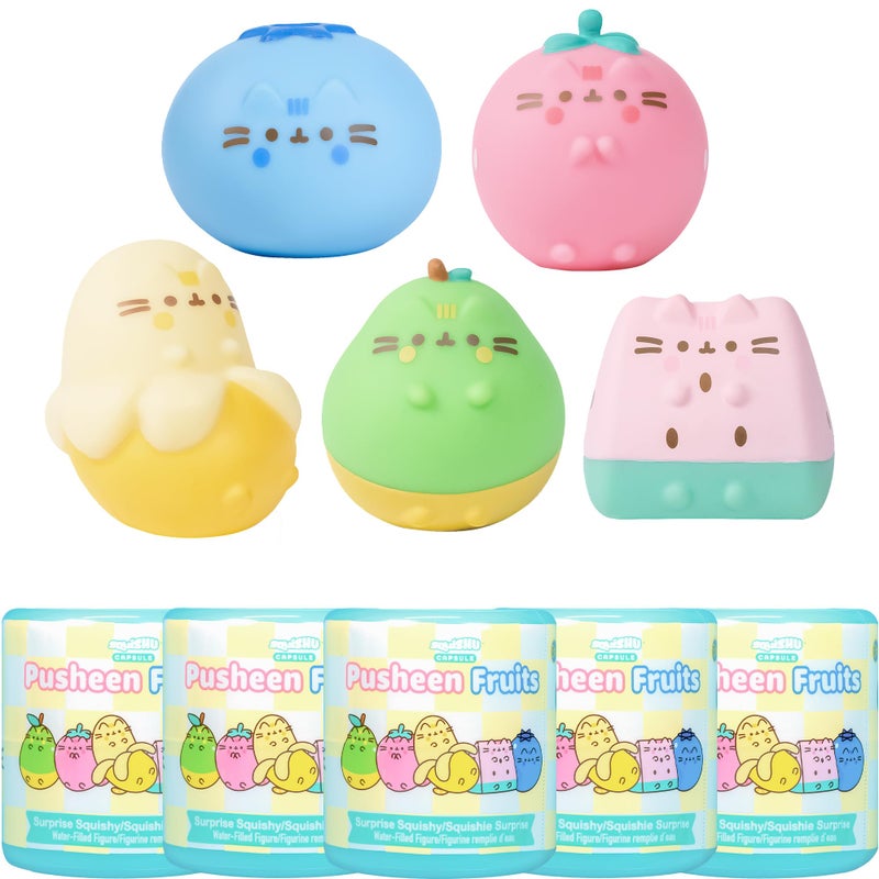 Hamee Pusheen The Cat Surprise Blind Capsule Fruits Series Cute Water Filled Squishy Toy Birthday Gift Bags Party Favors Gift Basket Filler Stress Relief Toys All 5 Styles 5 Pc - Image 3