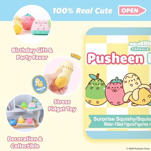Hamee Pusheen The Cat Surprise Blind Capsule Fruits Series Cute Water Filled Squishy Toy Birthday Gift Bags Party Favors Gift Basket Filler Stress Relief Toys All 5 Styles 5 Pc - Image 5