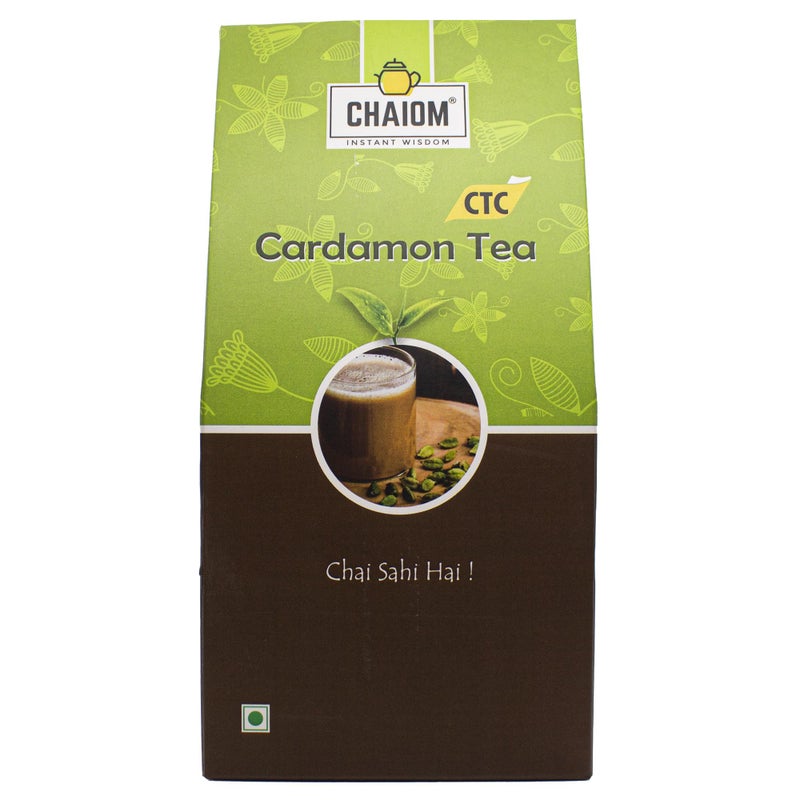 ChaiOm - Cardamom Black Tea CTC | 100gm Loose Tea | Aromatic Delight | Crafted with Dry Spice Cardamom and Premium Assam CTC Tea - Image 1