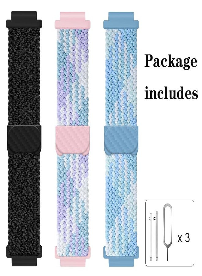 Xininyia 3-Pack Compatible for Bark,for Comso Jrtrack 5, for Sootingot P70 Kids Smart Watch Bands, Elastic Nylon Watch Replacement Wristband Adjustable Straps with Magnetic Absorbent Buckle - Image 2