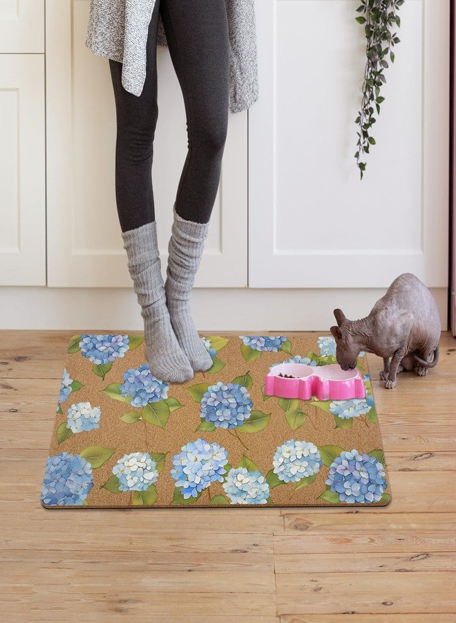 KFXHANGD Blue Hydrangea Floral Door Mat, Hydrangea Flower Decorative Front Door Mat Outside Entrance, Blue Hydrangeas Artificial Coir Doormat Rugs for Indoor Porch Patio Entryway Entry, 17x30 in - Image 4