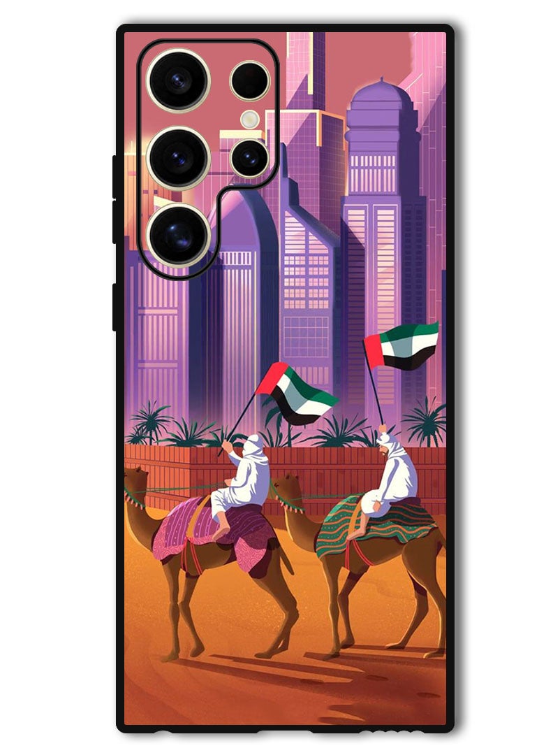 Theodor Protective Case Anti Scratch Shock Proof Bumper Cover For Samsung Galaxy S24 Ultra Camel Uae Flag - Image 1