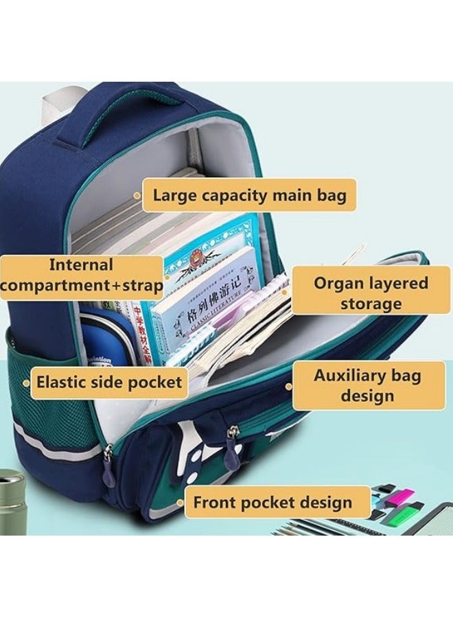 GGEROU School Bag for Girls 2 pcs Set,Kids Backpack with Pencil Bag, Cute School Bags Shoulder Handbags Cartoon Rucksack Large Capacity Bag Waterproof Bags Multiple Pockets Schoolbags - Image 5