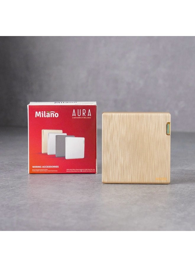 DANUBE HOME Milano 10A 1G 1W Switch Electrical Switches Sockets Outlets For Home Appliances Office Hotel Conventional Construction Project Aura Gld  - Image 3
