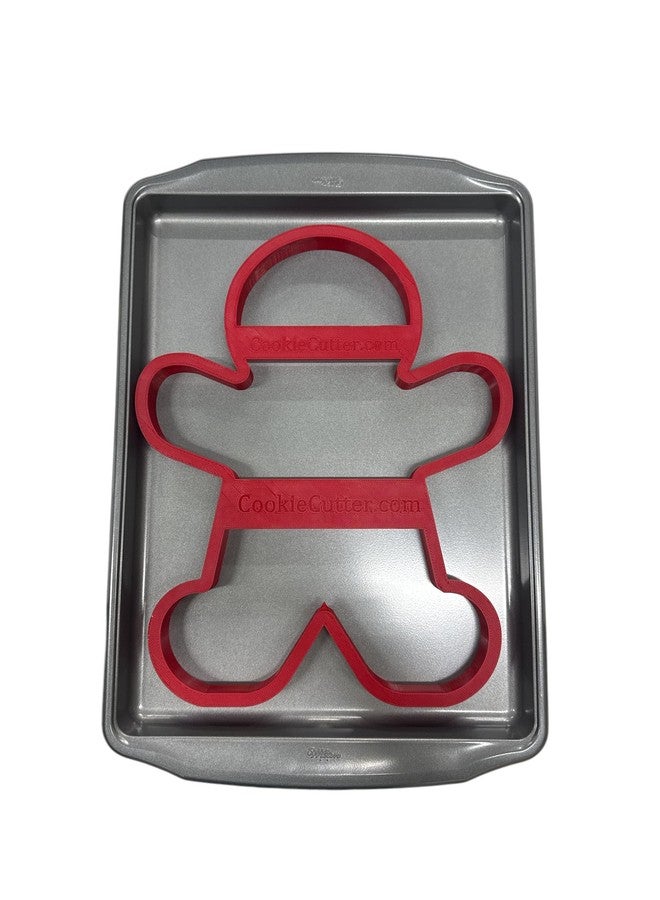 CookieCutter.com قطاعة بسكويت عملاقة على شكل رجل خبز الزنجبيل بحجم 14 بوصة، بحجم صينية خبز كاملة - Image 3