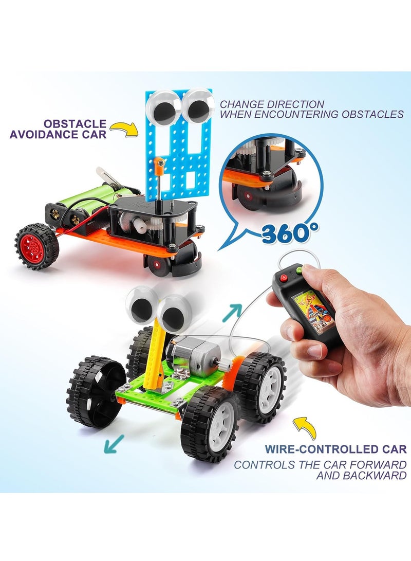 Necomi STEM Electronic Robotics Kits for Kids, STEM Toys Science Experiments Sets DIY Robot Car Building Crafts Kit Birthday Gifts for Boys Girls (5-in-1) - Image 3