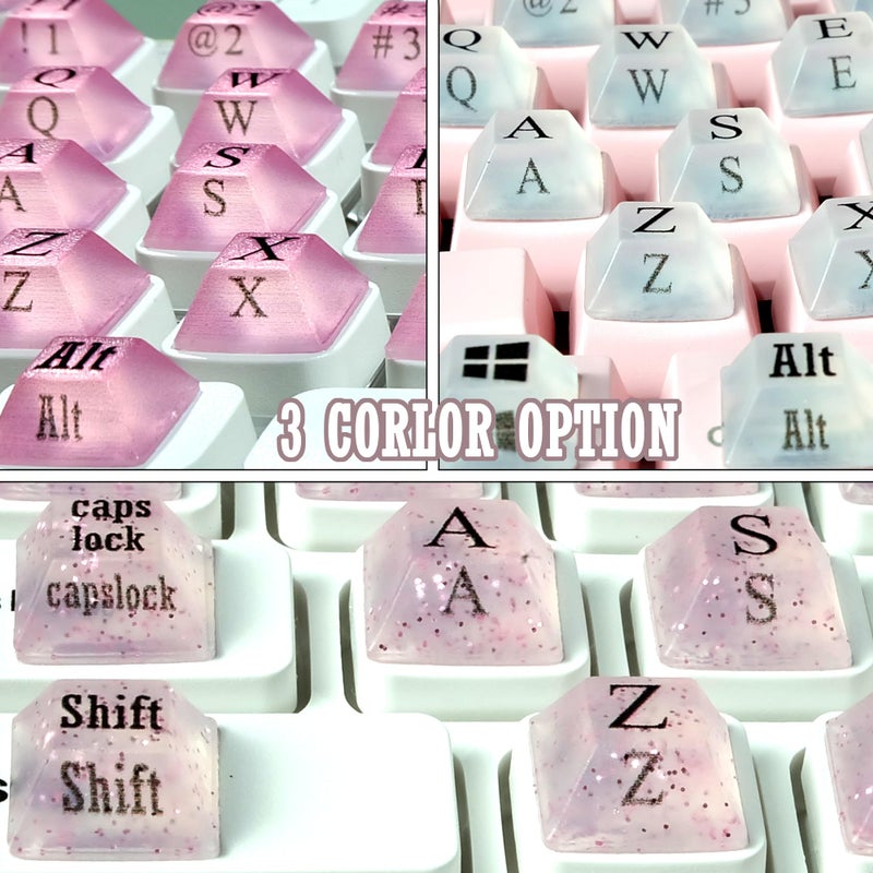 Zooplan 80 Pcs PC Keyboard Stickers for Long Nails Typing and Gaming, â€‹â€‹Anti-Damage Symbolic and Alphanumeric Keys for Nail-Art (Sparkly Pink) - Image 5