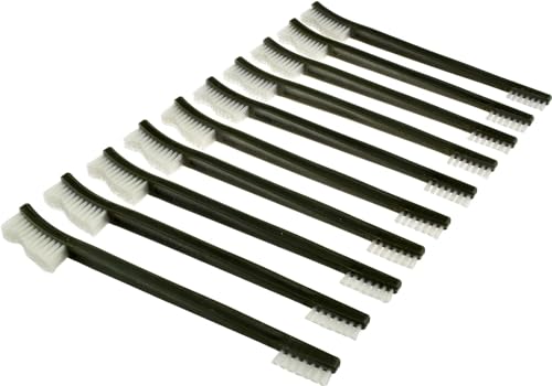 SE 10Piece DoubleEnded Gun Cleaning Brush Set Gun Cleaning Supplies Kit 7inch Nylon Bristle Brushes Plastic Handle 7615NB10PCS - Image 1