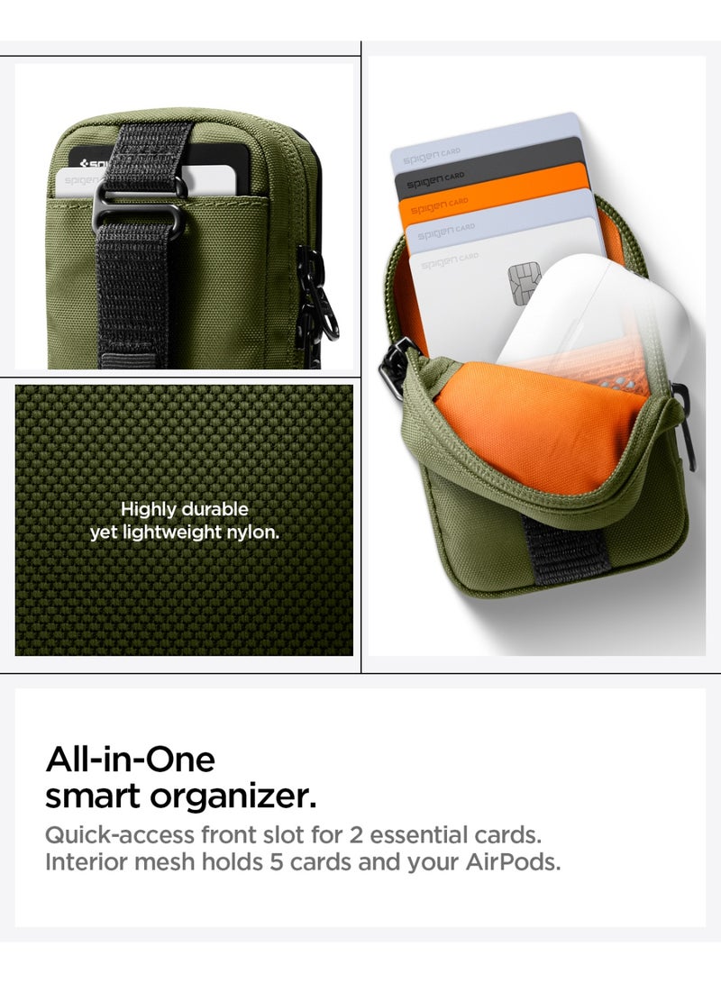 Spigen TinTap Zip (MagFit) Magnetic Pouch Organizer EDC Wallet Accessory SSD Storage Card Holder Belt Backpack Clip PixelSnap & MagSafe for iPhone 17/16/15/14/13/12 Pixel 10 Galaxy & more - Olive Green - Image 4