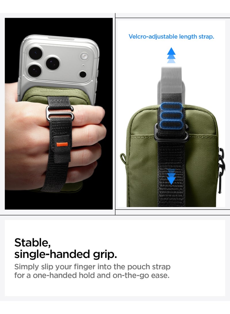 Spigen TinTap Zip (MagFit) Magnetic Pouch Organizer EDC Wallet Accessory SSD Storage Card Holder Belt Backpack Clip PixelSnap & MagSafe for iPhone 17/16/15/14/13/12 Pixel 10 Galaxy & more - Olive Green - Image 5