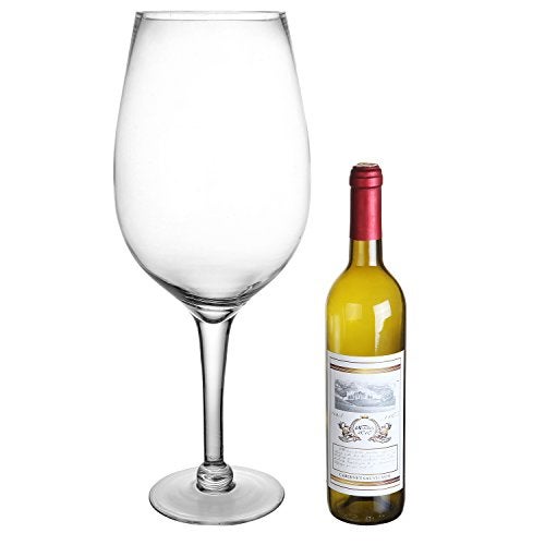 MyGift 20-Inch Giant Clear Decorative Hand Blown Bordeaux Wine Glass Novelty Stemware Magnum Chiller - Image 2