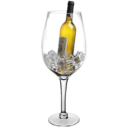 MyGift 20-Inch Giant Clear Decorative Hand Blown Bordeaux Wine Glass Novelty Stemware Magnum Chiller - Image 1