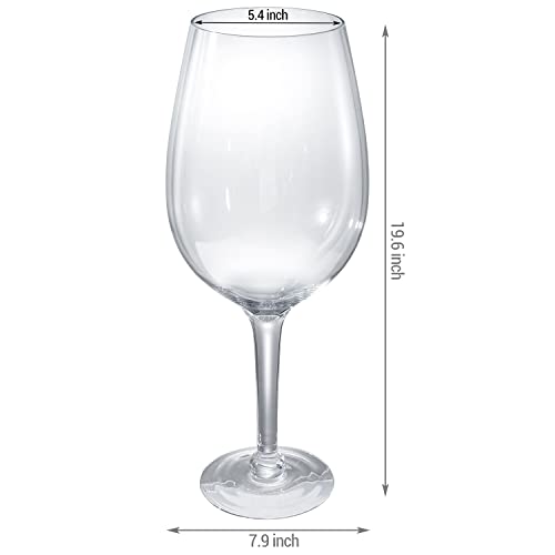 MyGift 20-Inch Giant Clear Decorative Hand Blown Bordeaux Wine Glass Novelty Stemware Magnum Chiller - Image 5