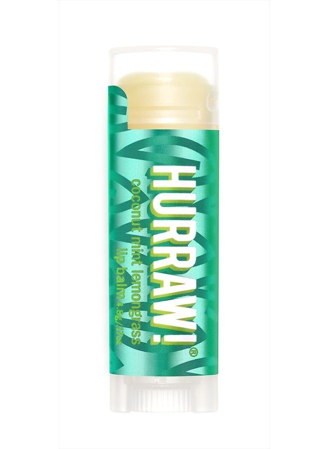 Hurraw! Coconut, Mint, Lemongrass (Pitta) Lip Balm: Organic, Certified Vegan, Cruelty and Gluten Free. Non-GMO, 100% Natural Ingredients. Bee, Shea, Soy and Palm Free. Made in USA - Image 1