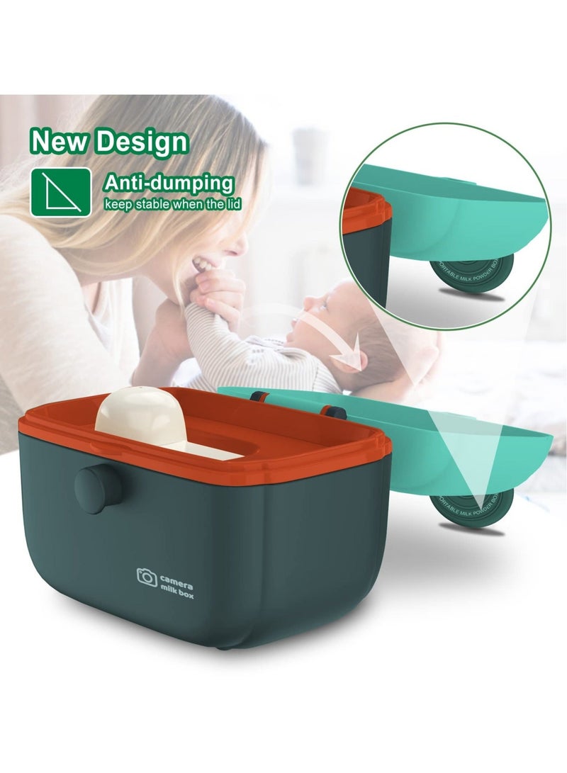 Captaintech Milk Powder Dispenser, Baby Formula Container, Portable Travel Candy Fruit Snack Storage Containers With Scoop And Handle Bpa Free Blue - Image 3