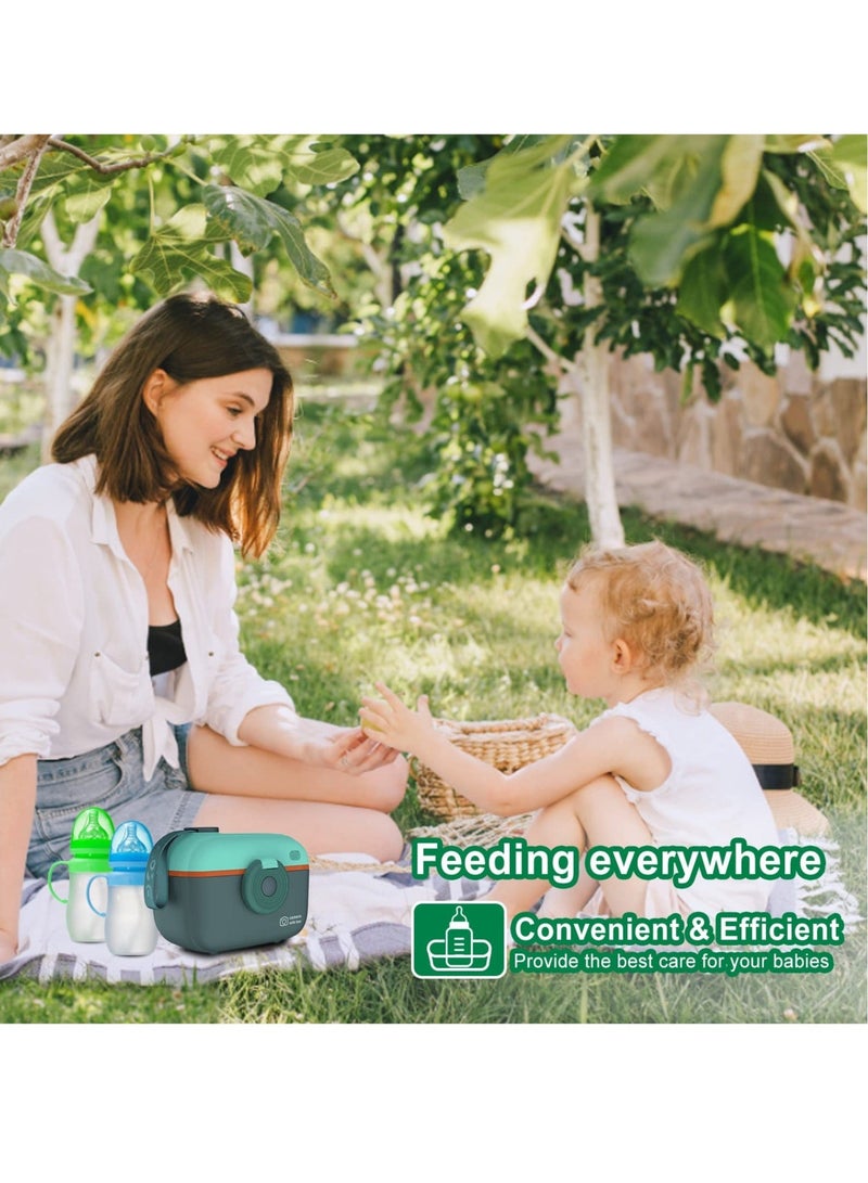 Captaintech Milk Powder Dispenser, Baby Formula Container, Portable Travel Candy Fruit Snack Storage Containers With Scoop And Handle Bpa Free Blue - Image 4