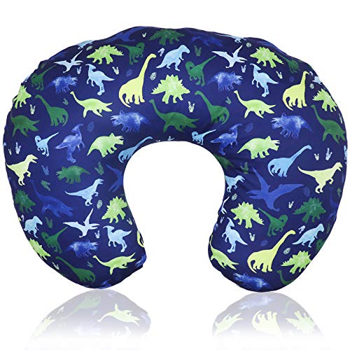 Dinosaur Nursing Pillow Cover Breastfeeding Pillow Slipcover for Baby Boys Girls Nursing Pillow Case for Newborn Soft Fabric Fits Snug On Infant Washable Breathable Watercolor Dinosaur Blue