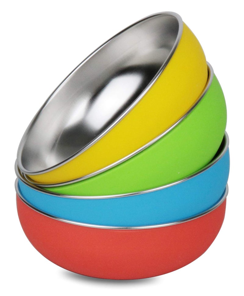 WeeMoose Premium 304 Stainless Steel Baby Bowls with Removable Silicone Shell | Set of 4 Bowls | Toddler Food Bowls Snack Container - Image 4