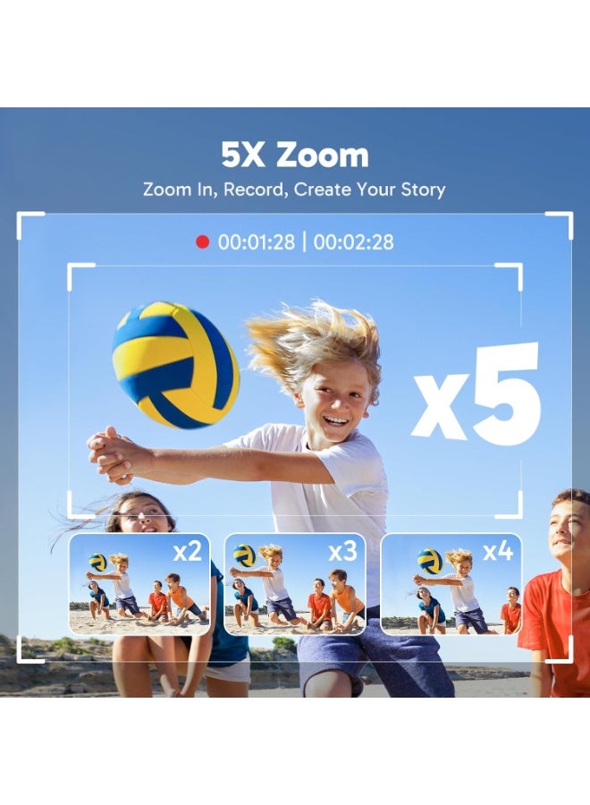 أكاسو كاميرا أكاسو بريف 4 الرياضية، فيديو فائق الوضوح 4K بمعدل 30 إطارًا في الثانية، صور بدقة 20 ميجابكسل، مثبت صورة إلكتروني، تحكم عن بعد عبر الواي فاي، بطاريتان، كاميرا مقاومة للماء للاستخدام تحت الماء، مثالية للغطس، السفر، ركوب الدراجات النارية، ركوب الدراجات الهوائية، ومجموعة ملحقات الخوذة. - Image 5