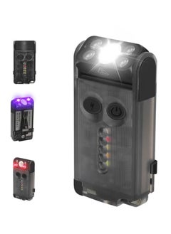 BORUIT V30 LED Keychain EDC Fluorescence Flashlight Clip Warm Work Light Type-C Rechargeable Torch Magnet Camping Pocket Lantern (Black)  - Image 1