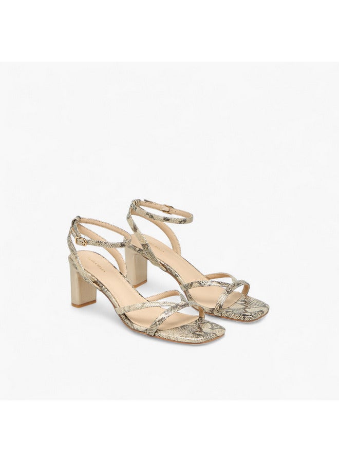 Flora Bella By Shoexpress Women Ankle Strap Sandals with Block Heels and Buckle Closure  - Image 1