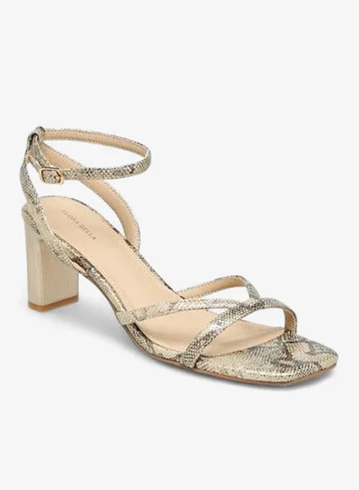 Flora Bella By Shoexpress Ankle Strap Sandals with Block Heels and Buckle Closure