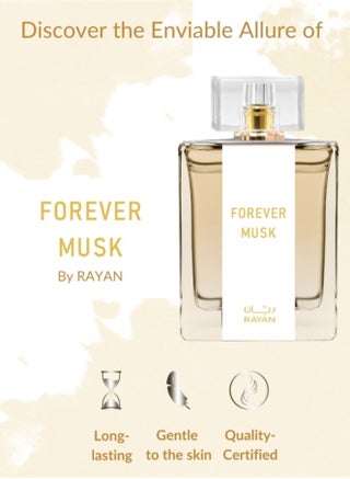 RAYAN Forever Musk Perfume for Women - Long Lasting Arabian Eau De Parfum, 100mL(3.34 Fl oz) with Florals, Sweet Nectars, Plum, Bergamot, Orange Blossom, Rose, Amber, Vanilla -  Gift for Ramadan & Eid - view 3