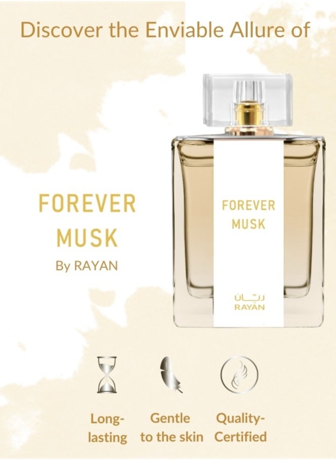 rayan - RAYAN Forever Musk Perfume for Women - Long Lasting Arabian Eau De Parfum, 100mL(3.34 Fl oz) with Florals, Sweet Nectars, Plum, Bergamot, Orange Blossom, Rose, Amber, Vanilla -  Gift for Ramadan & Eid - Image 1