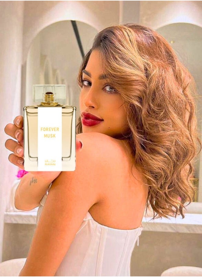 rayan - RAYAN Forever Musk Perfume for Women - Long Lasting Arabian Eau De Parfum, 100mL(3.34 Fl oz) with Florals, Sweet Nectars, Plum, Bergamot, Orange Blossom, Rose, Amber, Vanilla -  Gift for Ramadan & Eid - Image 1