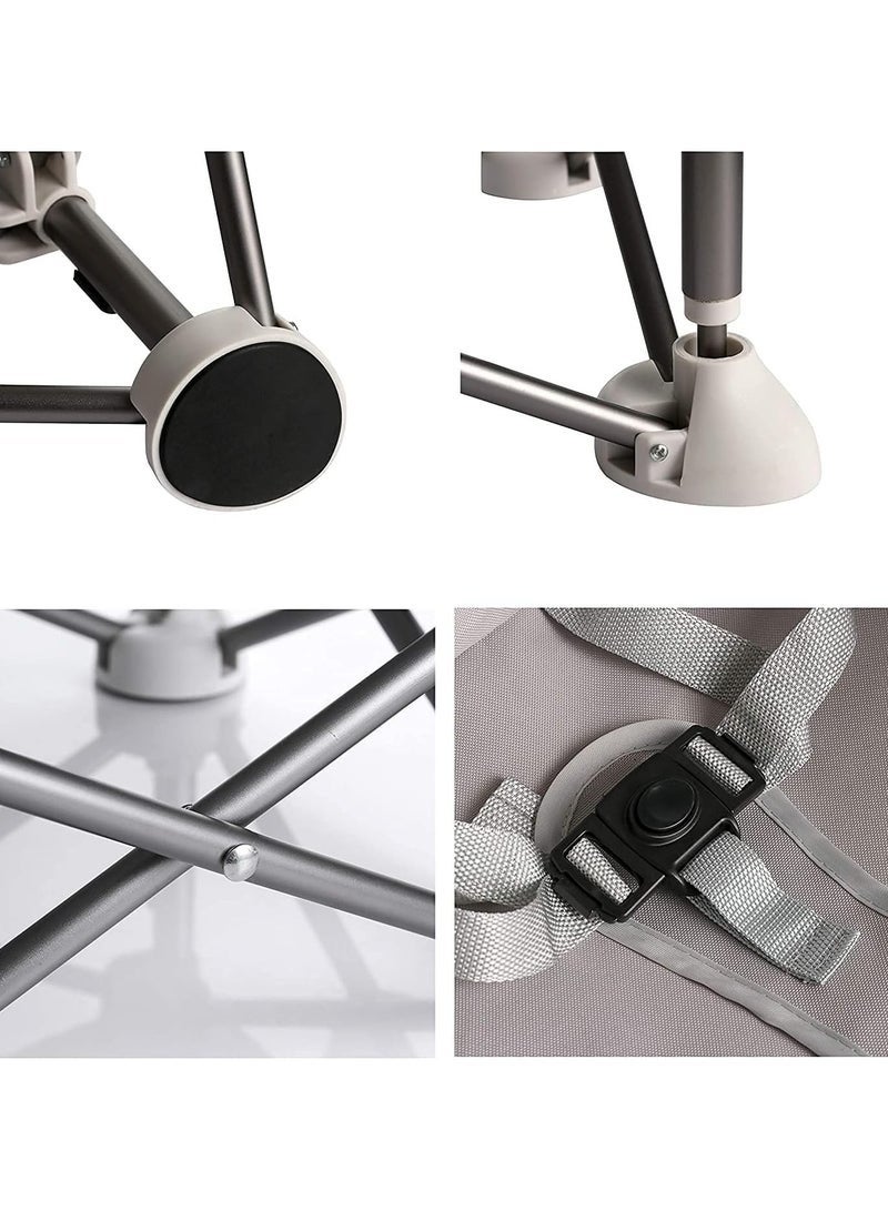 SHAOZHEN Baby Travel Booster Seat, Toddler Dining Chair with Removable Dining Tray, Portable Baby Seat for Feeding, Playing, Beach, Picnic (Grey) - Image 5