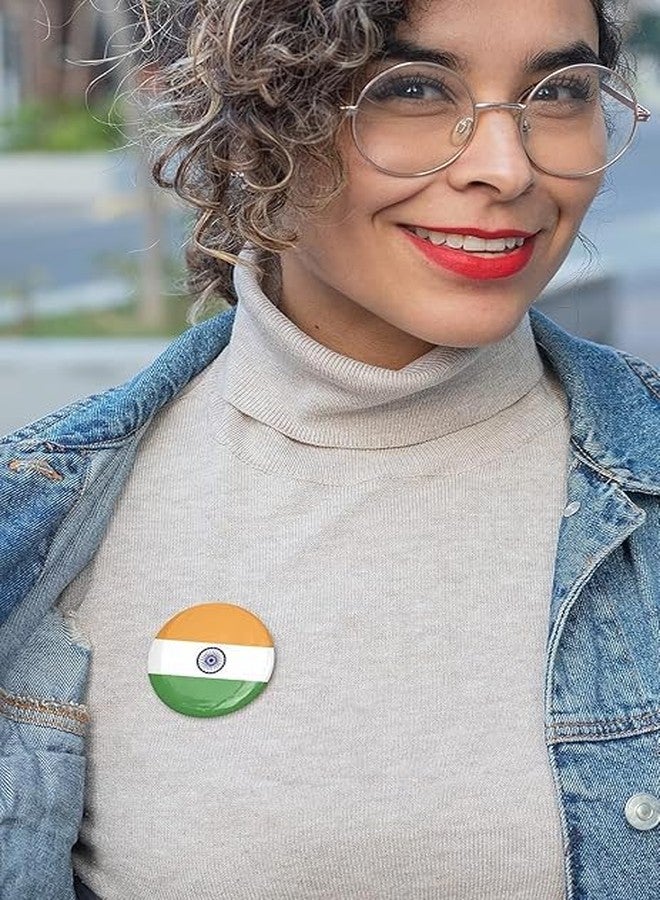 GR DESIGN® Indian Flag Round Badges Pin Badge for Independence Day | Republic Day & Other Event (pack of 18) - Image 2