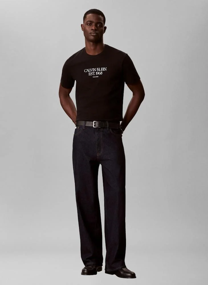 Calvin Klein Jeans  1968 Logo Graphic Crew Neck T-Shirt for Men | Best Price UAE