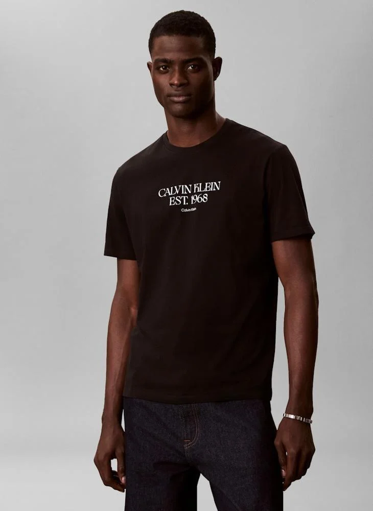 Calvin Klein Jeans  1968 Logo Graphic Crew Neck T-Shirt for Men | Best Price UAE