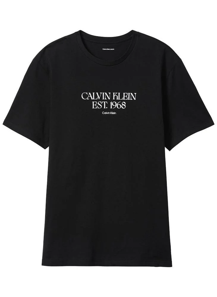Calvin Klein Jeans  1968 Logo Graphic Crew Neck T-Shirt for Men | Best Price UAE