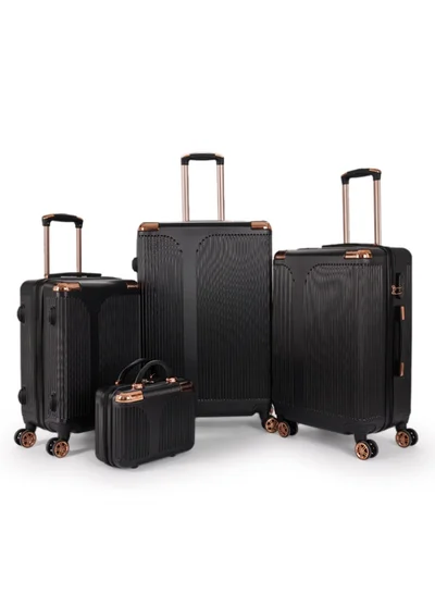 LIMRA Travel Bags 4-Piece Luggage Set – Black– Lightweight, Durable with 360° Spinner Wheels and Built-in Lock