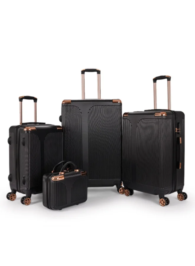 LIMRA Travel Bags 4-Piece Luggage Set – Black– Lightweight, Durable with 360° Spinner Wheels and Built-in Lock