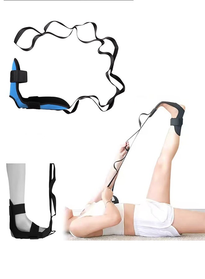 JCB CHIC حزام تمديد اليوغا، حزام تمديد القدم، مقوم اللفافة، حزام جمباز عالي المرونة مع 7 حلقات قابلة للتعديل، حزام تمديد الساق متعدد الحلقات (2 قطعة) - Image 1