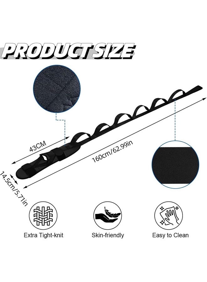 JCB CHIC حزام تمديد اليوغا، حزام تمديد القدم، مقوم اللفافة، حزام جمباز عالي المرونة مع 7 حلقات قابلة للتعديل، حزام تمديد الساق متعدد الحلقات (2 قطعة) - Image 2