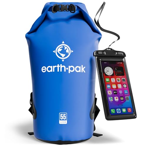 Earth Pak حقيبة إيرث باك المقاومة للماء - حقيبة ظهر مقاومة للماء مع فتحة لفة تحافظ على المعدات جافة لقوارب الكاياك مع حقيبة هاتف مقاومة للماء - Image 1