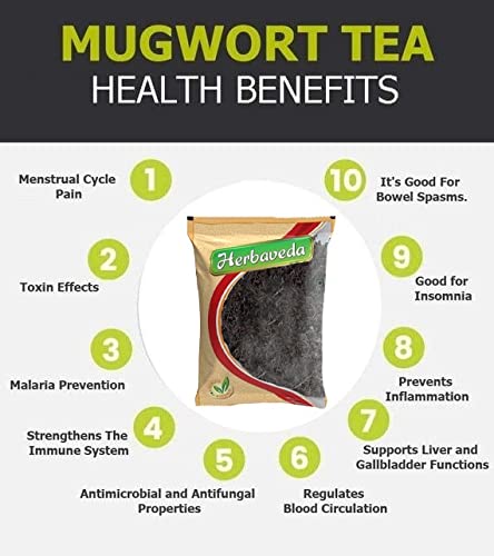 LEANBEING Herbaveda- Mugwort herb for tea 50g | Boosts energy | Improves digestion - Image 2