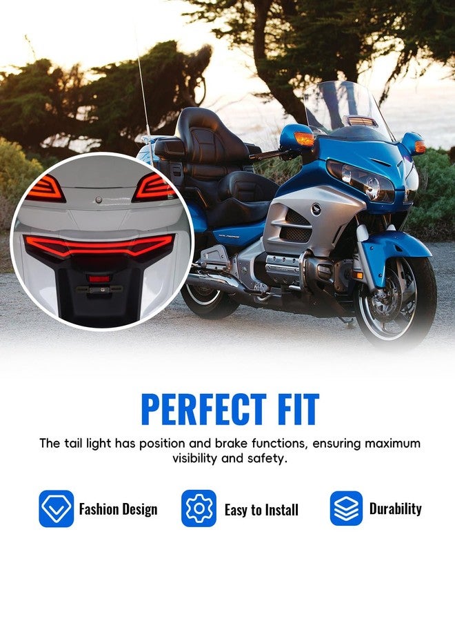 LUXEMOTO LED Tail Light for Goldwing GL1800 2012-2017 Tour Pack Only, 4-Pin Connector, Smoked Rear Brake Running Turn Signal Lamp for Honda Gold Wing GL1800 Accessories, Replace #32126-MCA-S400 - Image 3