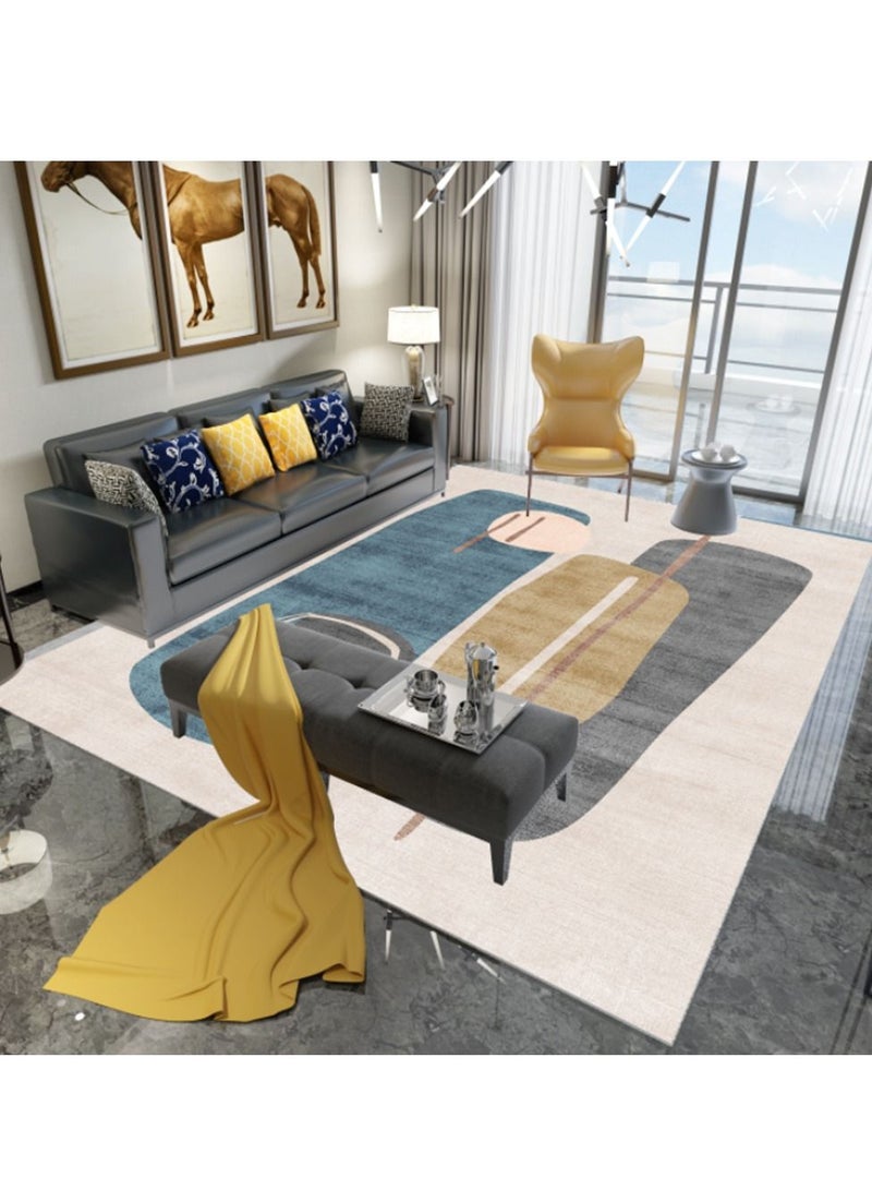 Sharpdo Area Rugs Modern Simple Short Pile Carpet Living Room Bedroom Rug Anti-slip Floor Carpet Home Decor Rectangle Multicolour Polyester 160 * 230CM - Image 1