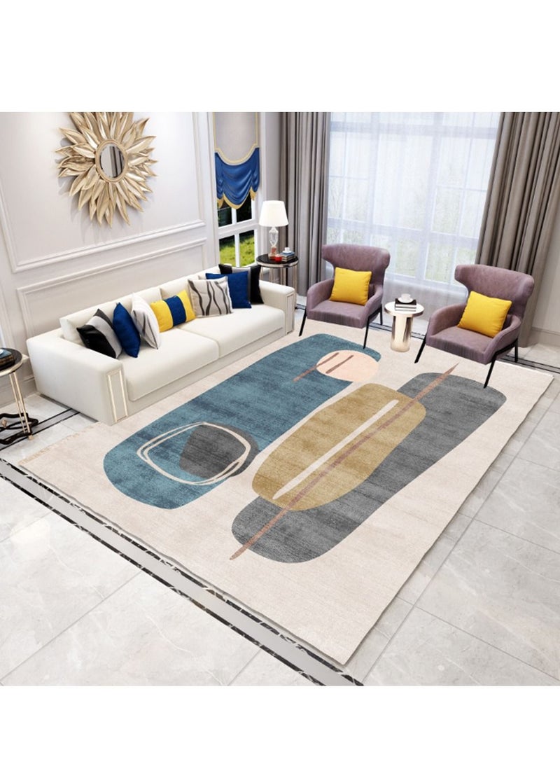 Sharpdo Area Rugs Modern Simple Short Pile Carpet Living Room Bedroom Rug Anti-slip Floor Carpet Home Decor Rectangle Multicolour Polyester 160 * 230CM - Image 2